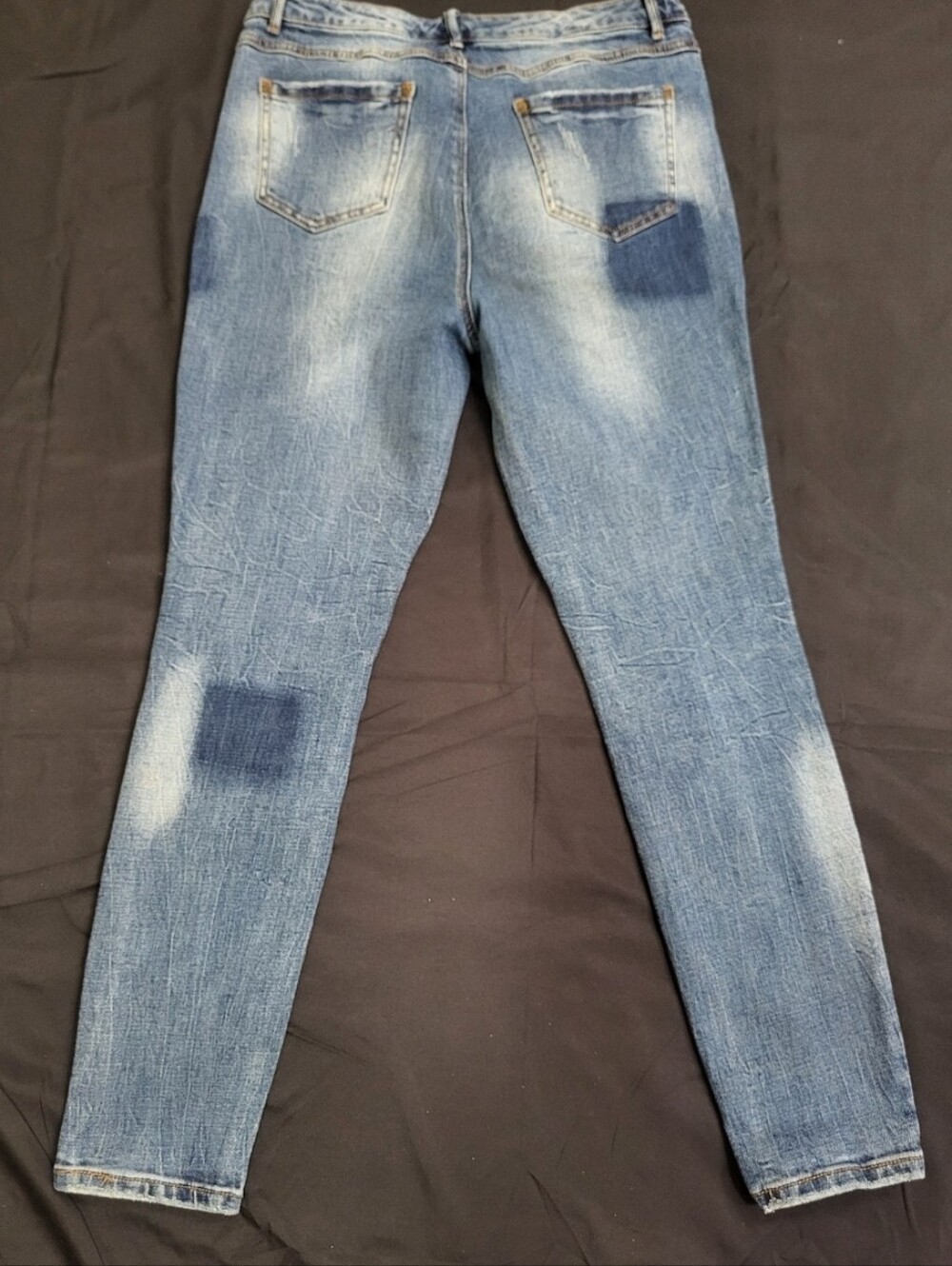 Joe Boxer Patch Design Blue Skinny Jeans Women Size 15 - Picture 6 of 9